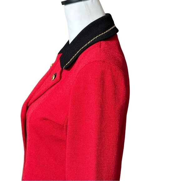 Toula Red Military Knit Blazer Gold Detailing Sz 4 NWT - Picture 7 of 15